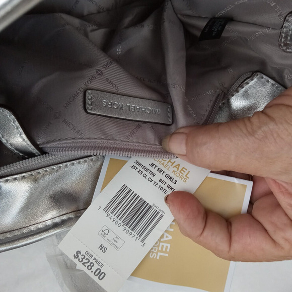 MICHAEL KORS JET SET Small Travel Ski Girls Crossbody Silver Accents NWT - Picture 6 of 14